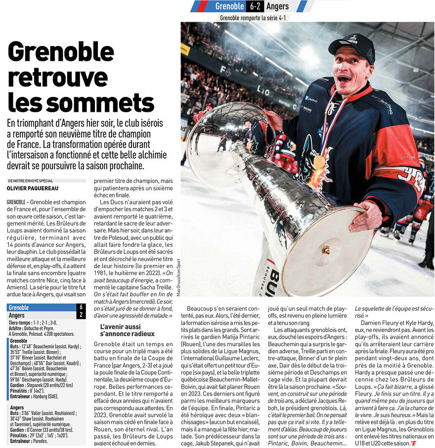 Grenoble Champion de Ligue Magnus 2025