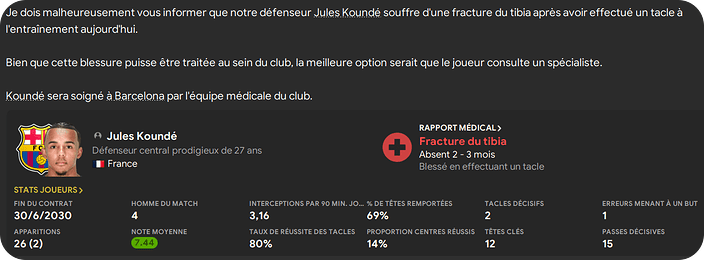 37. Blessure Koundé