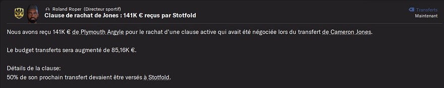 S8 - Jones rachat