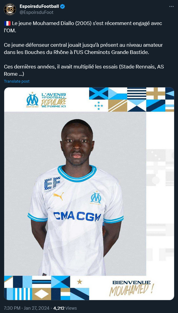 Mouhamed Diallo (2005) à l'OM