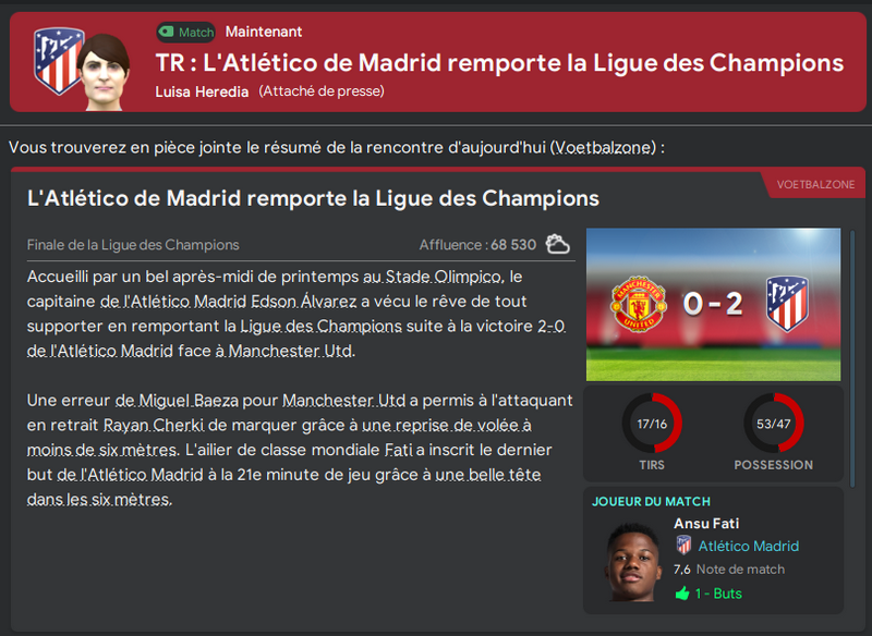 Vainqueur LDC, 75%